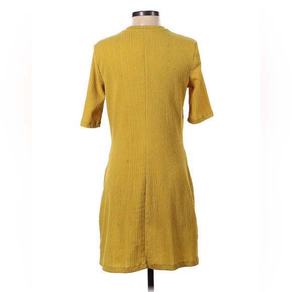 MNG Mango Ruched Detail Short Sleeve T-shirt Dress Chartreuse - Picture 9 of 9